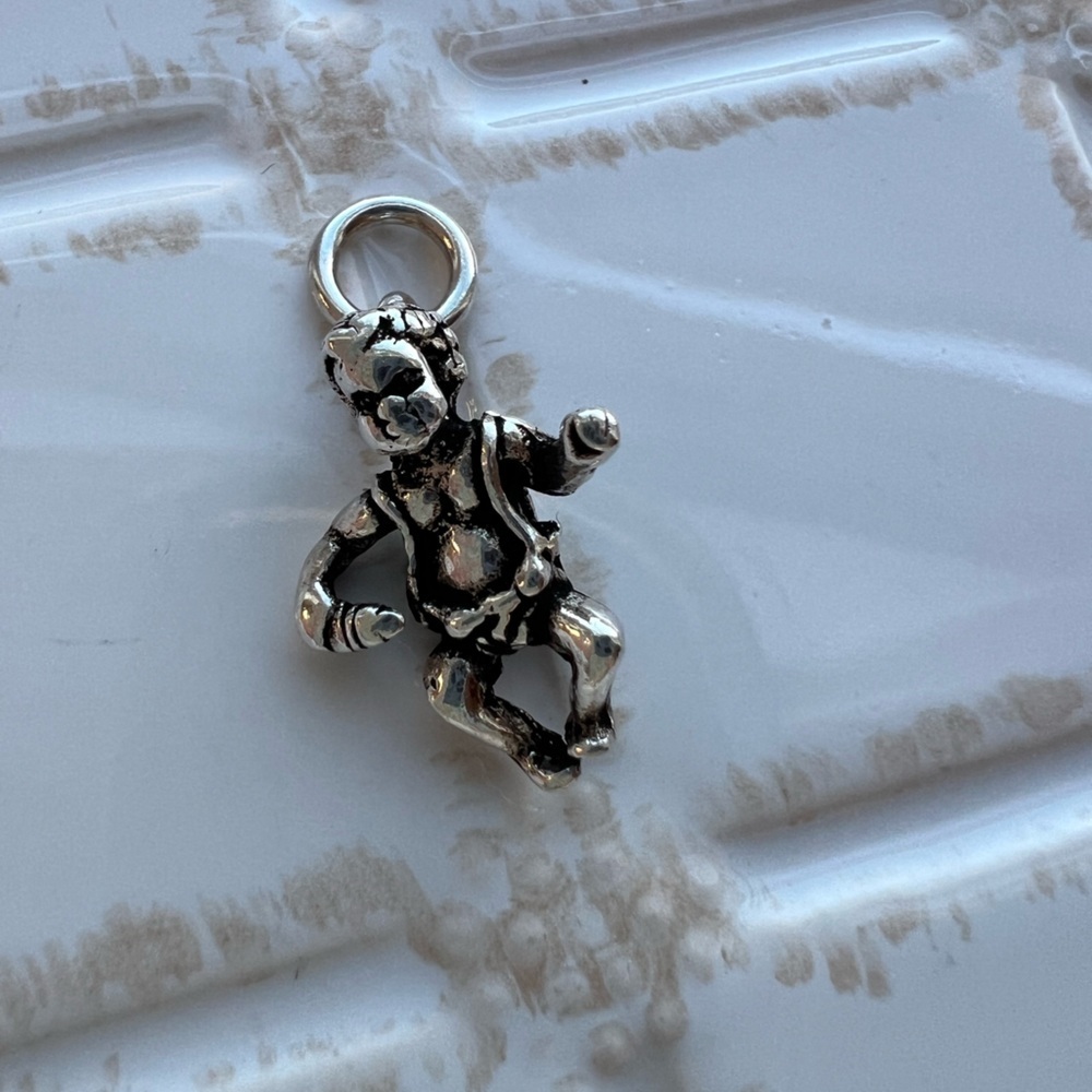 Skydiver Parachutist Pendant Vintage Sterling Silver 925 NOS